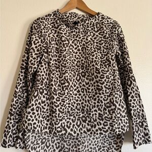 J. Crew Brown and Cream Leopard Print Tunic